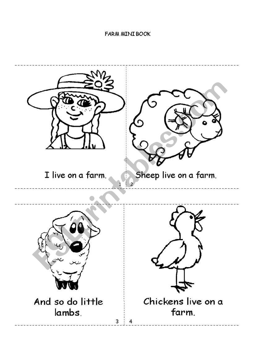 farm mini book worksheet