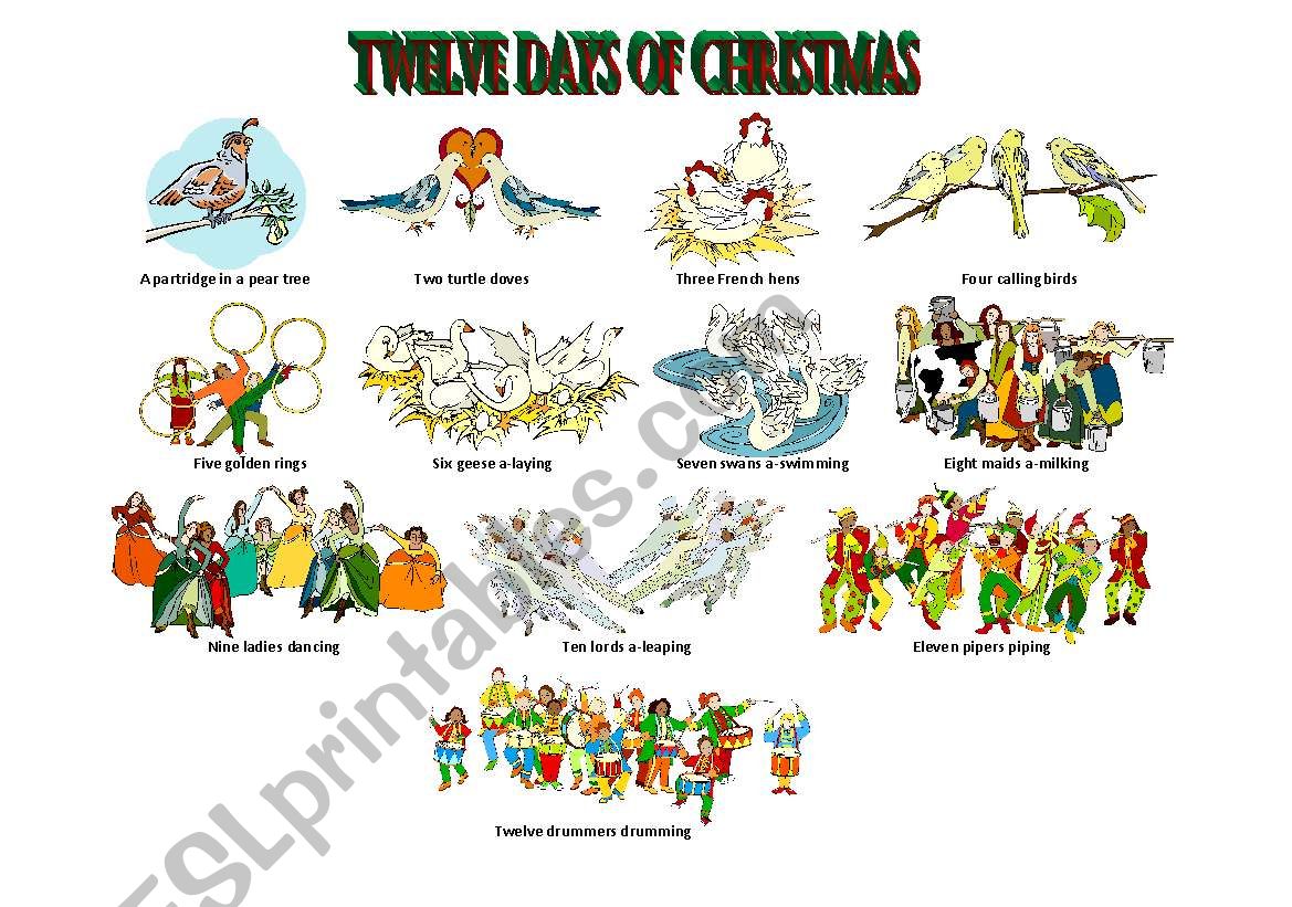 Twelve Days of Christmas illustrated