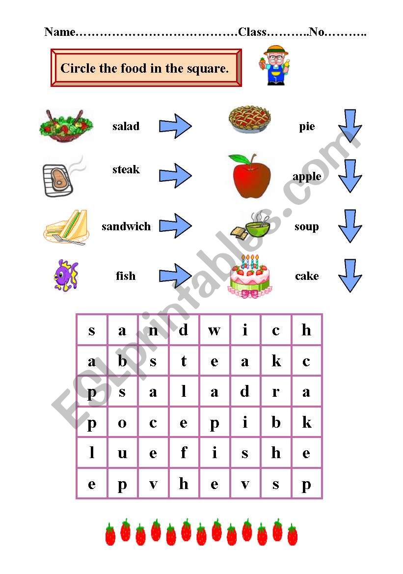 food worksheet