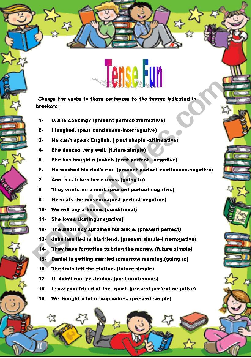 tense fun worksheet