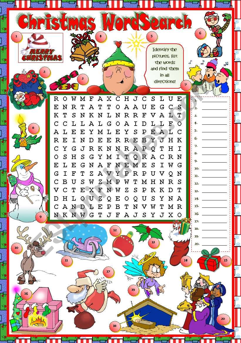 CHRISTMAS WORDSEARCH worksheet