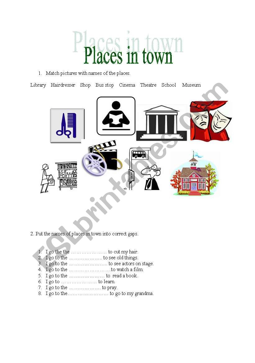 Places in town worksheet