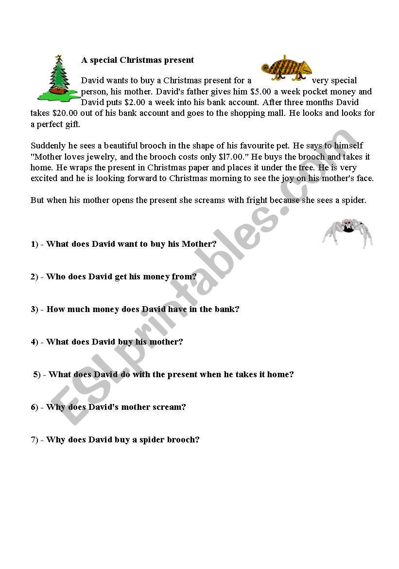 A special christmas present worksheet