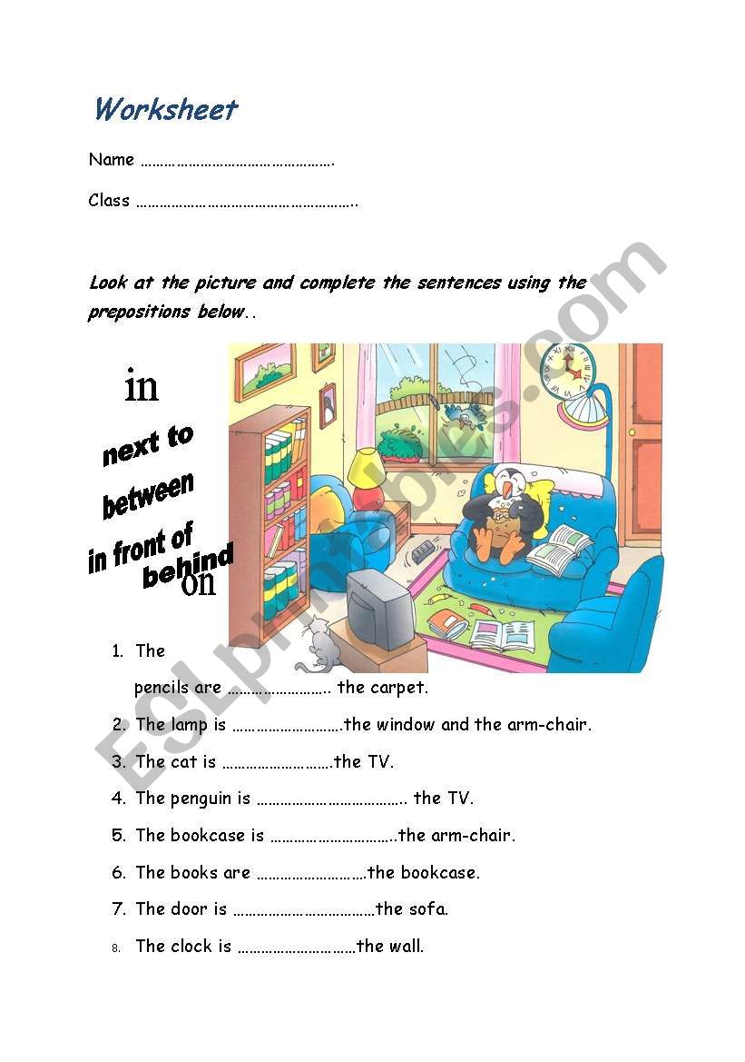 Penguins room worksheet