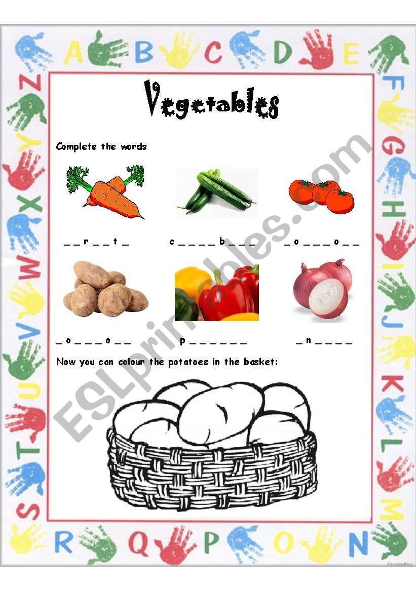 Vegetables - Complete the words 
