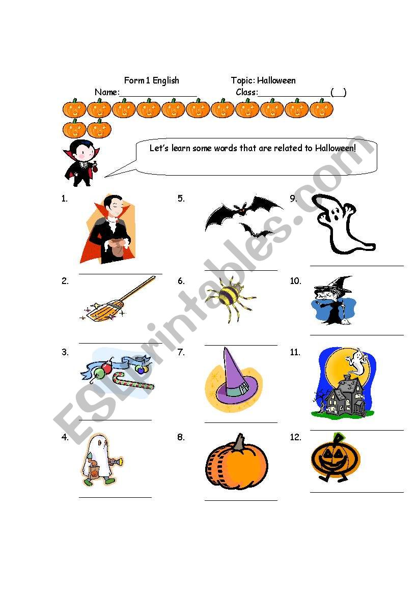 Halloween  worksheet