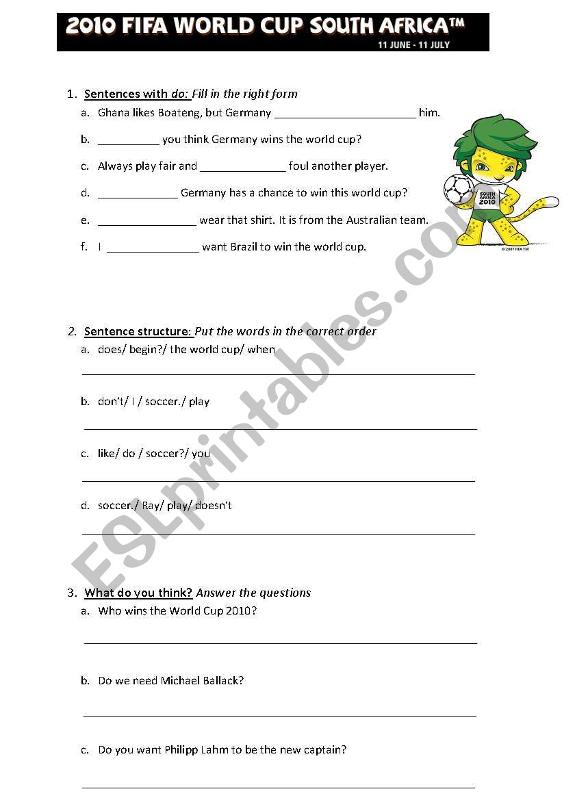 Wavin flag  worksheet