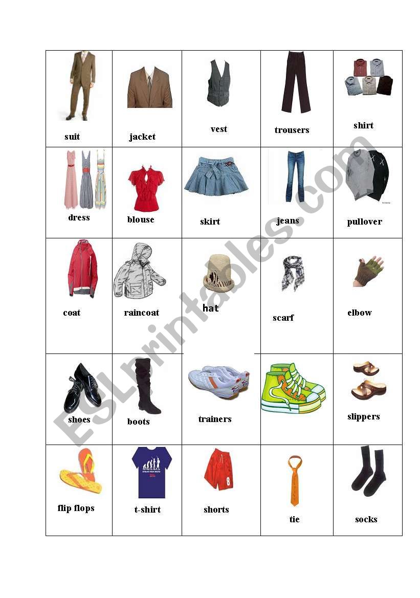 CLOTHES worksheet