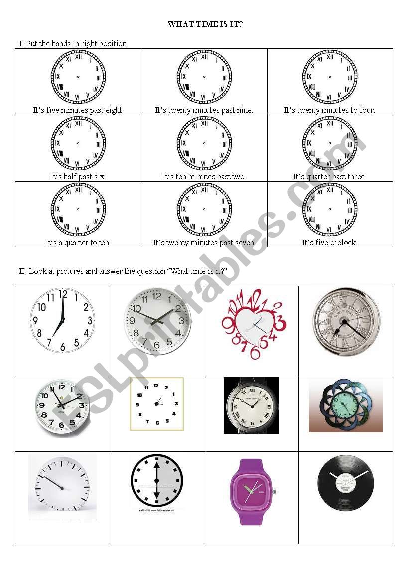 What time is it? worksheet