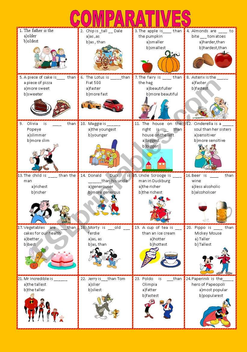 COMPARATIVES AND SUPERLATIVES 