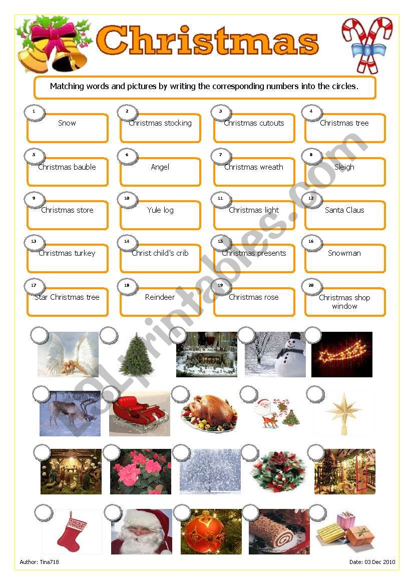 Christmas worksheet