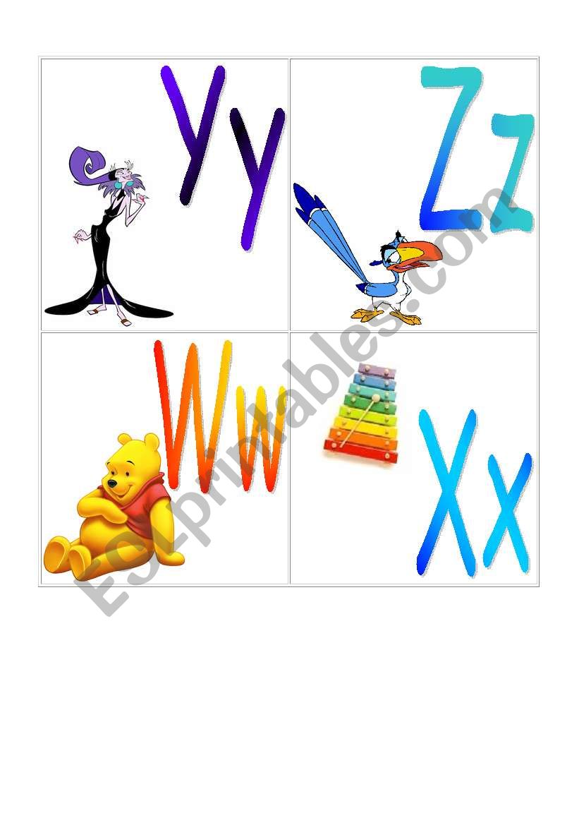 Alphabet with Disney (Part4) worksheet