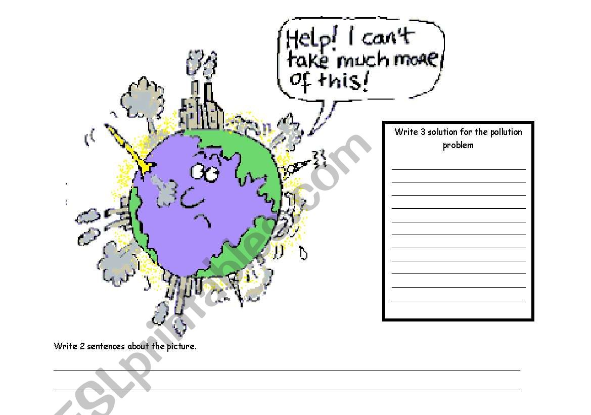 pollution problem worksheet