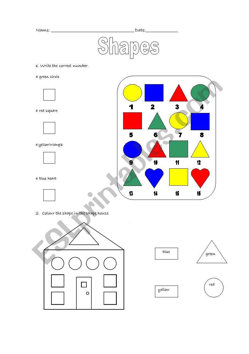 Shapes worksheet worksheet