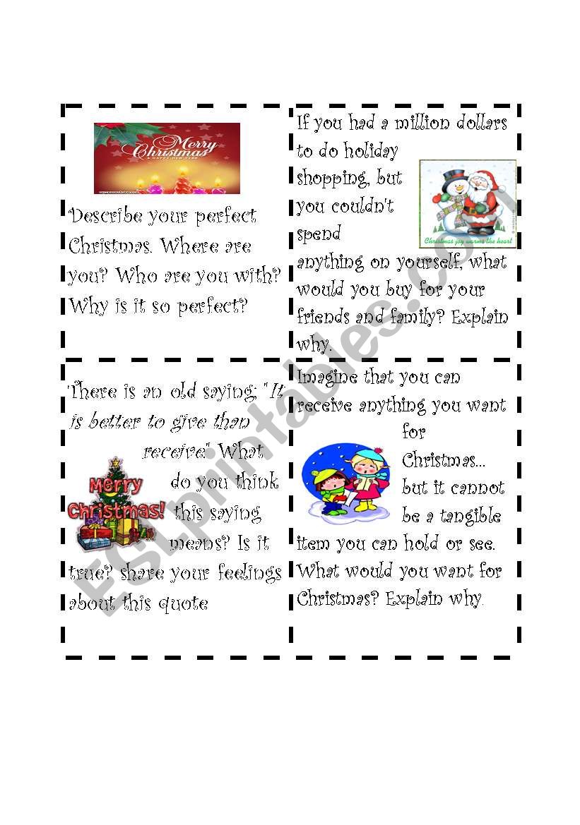 Christmas Speaking Cards1 worksheet