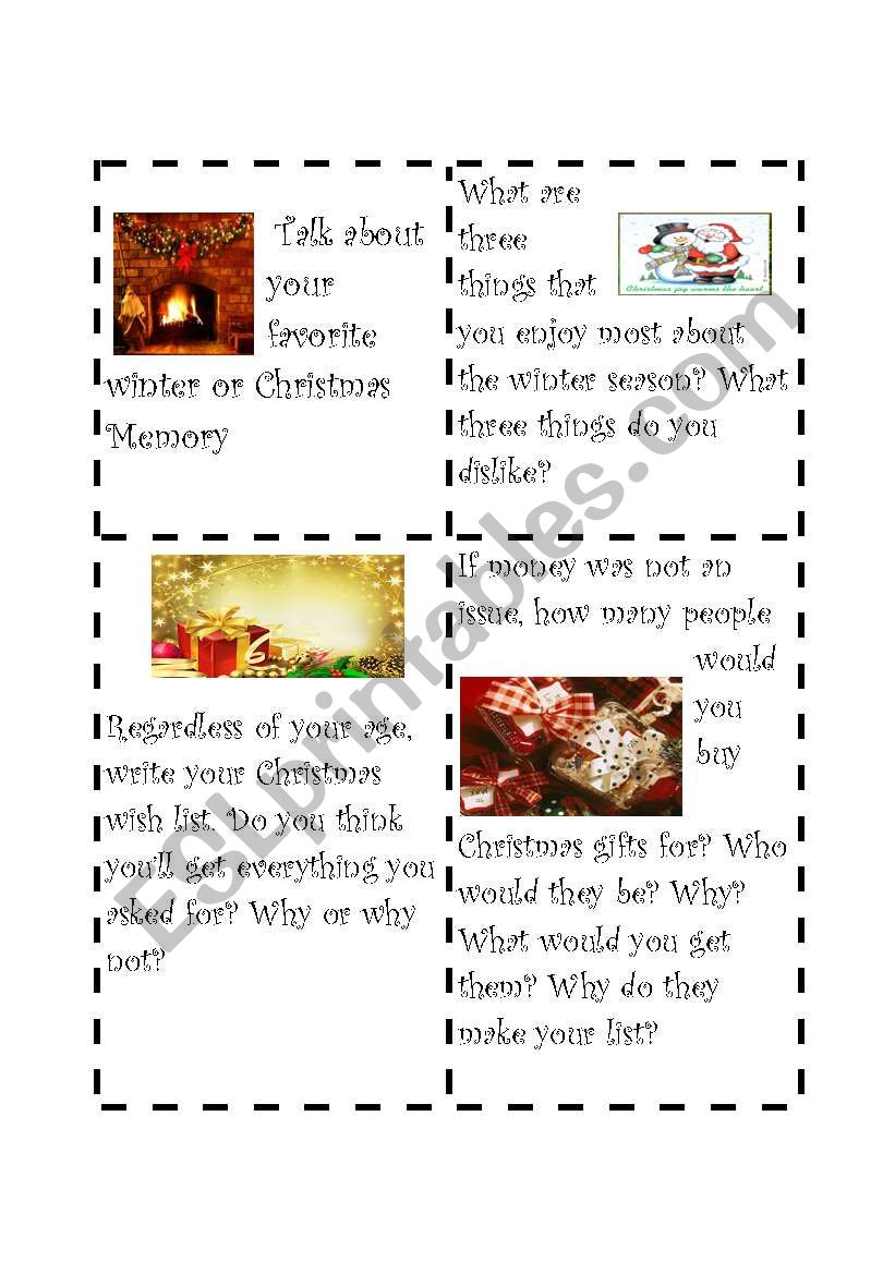 Christmas Speaking Cards 3 worksheet