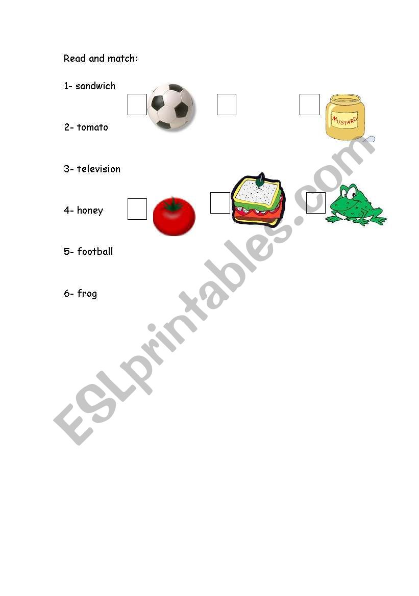 read and match worksheet