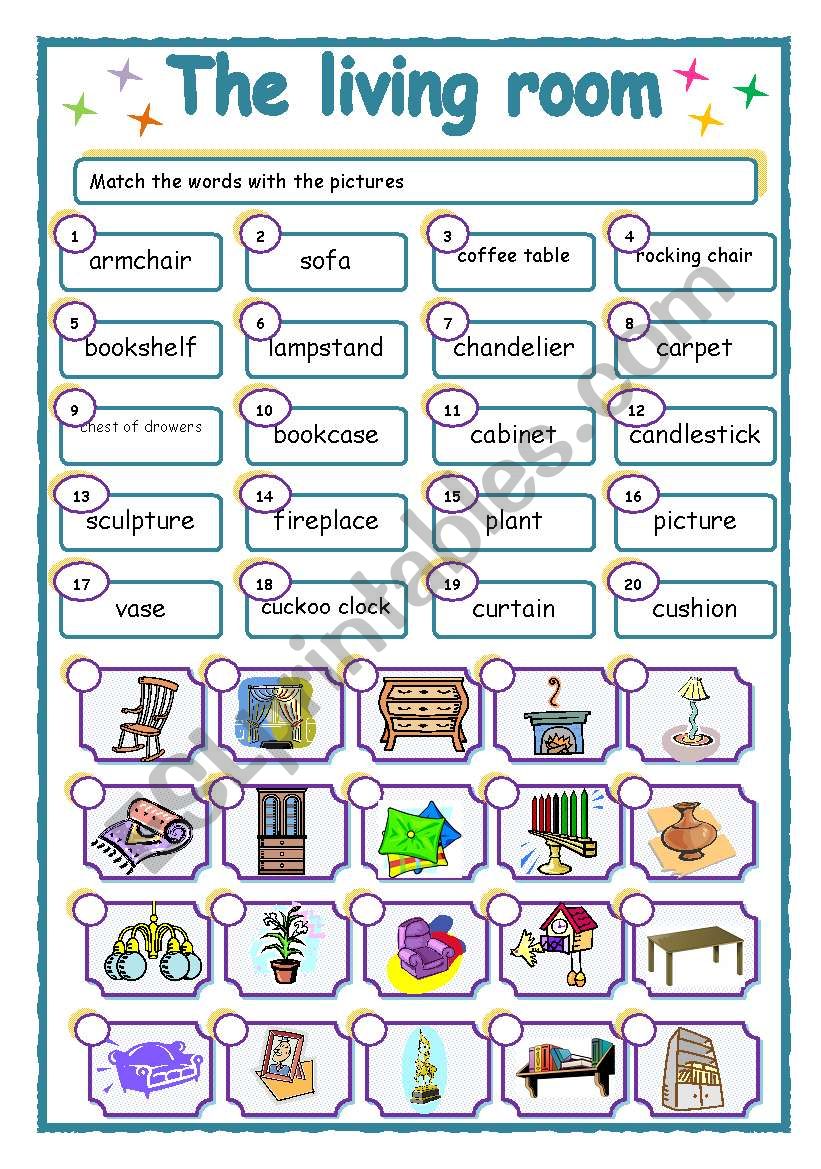 The living room - matching exercise