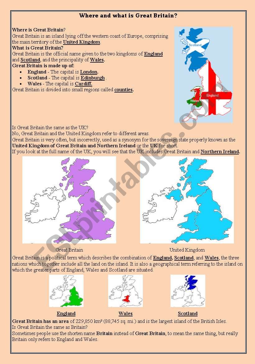 Great Britain  worksheet