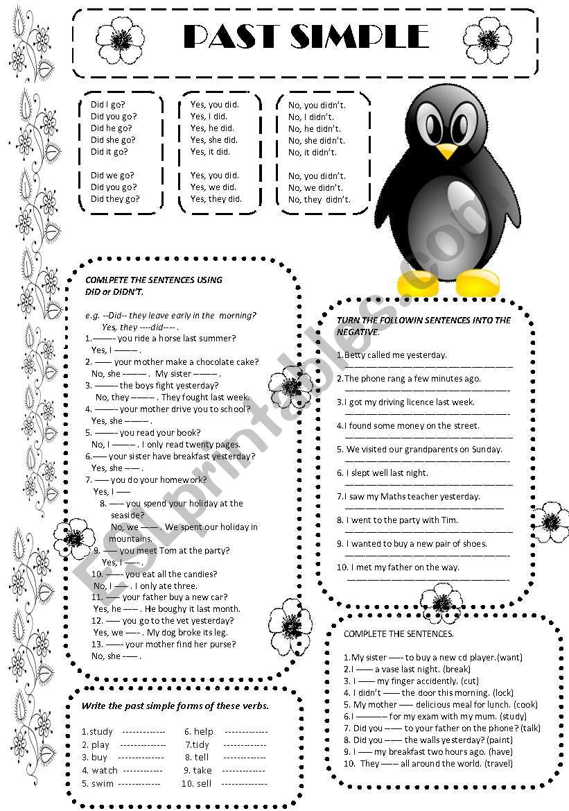 PAST SIMPLE worksheet