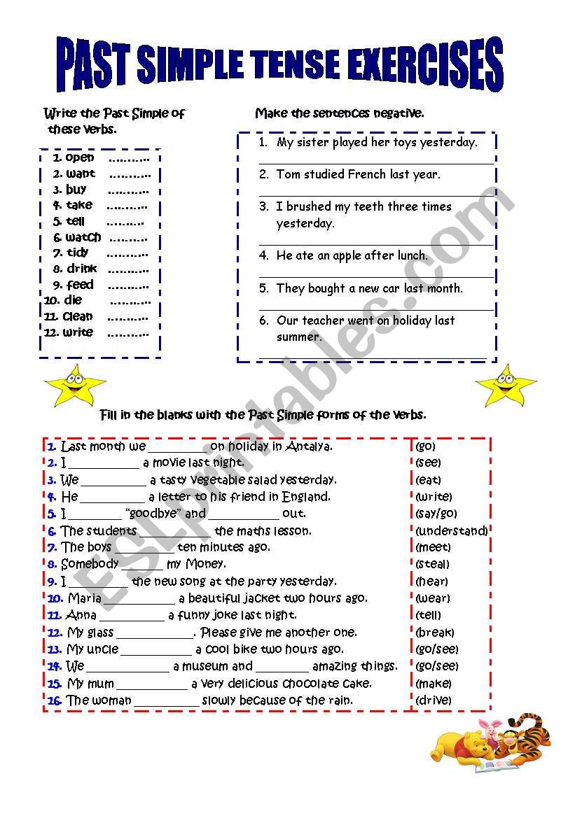 past simple tense worksheet