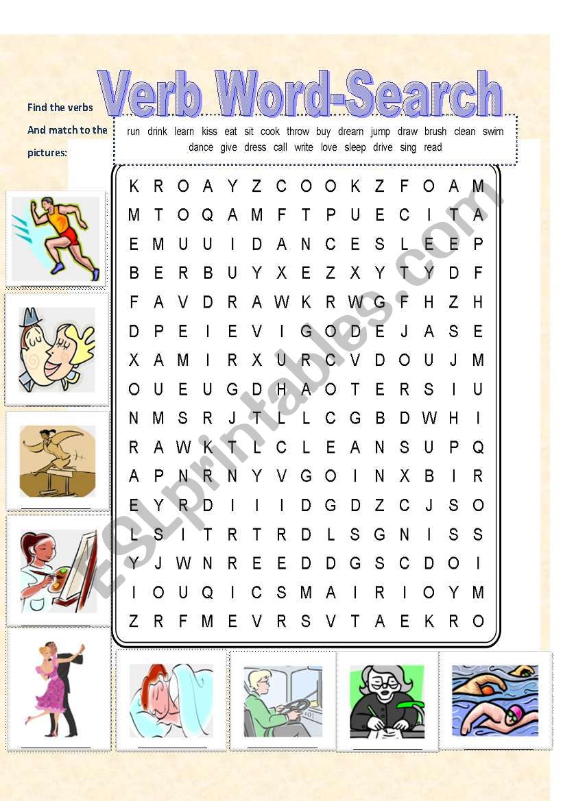 Verb Word-Search worksheet