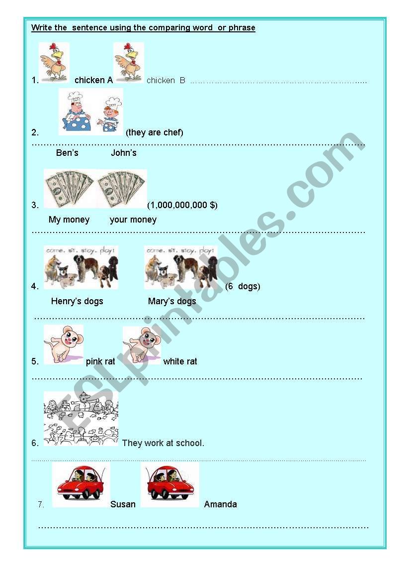 comparative worksheet