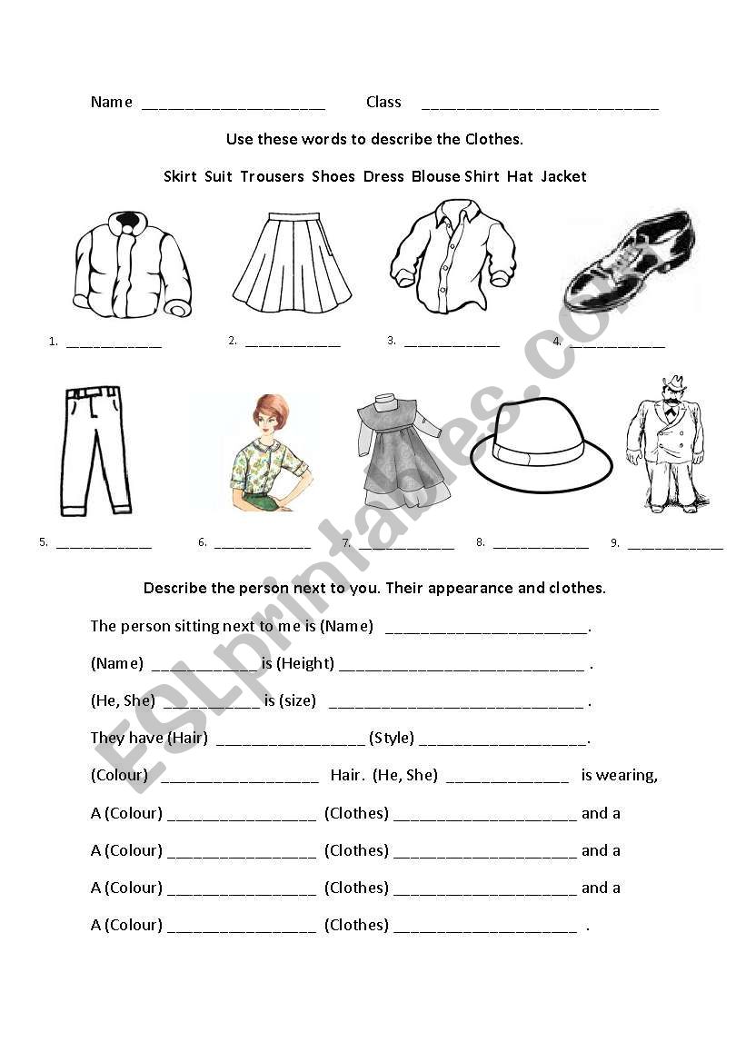 Describing people and their clothes. - ESL worksheet by nashslash