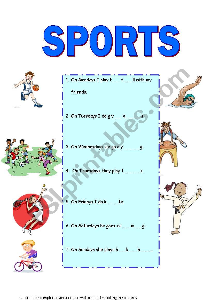 SPORTS worksheet