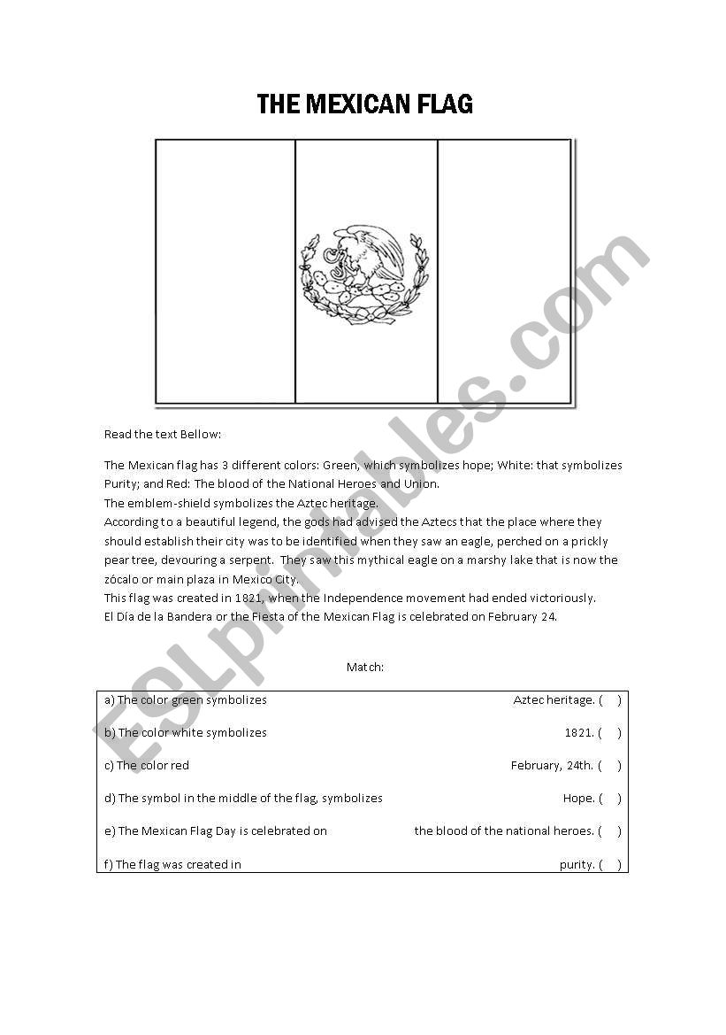 The Mexican Flag worksheet