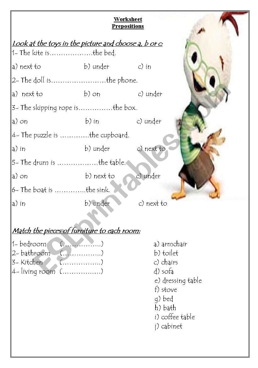 prepostions worksheet