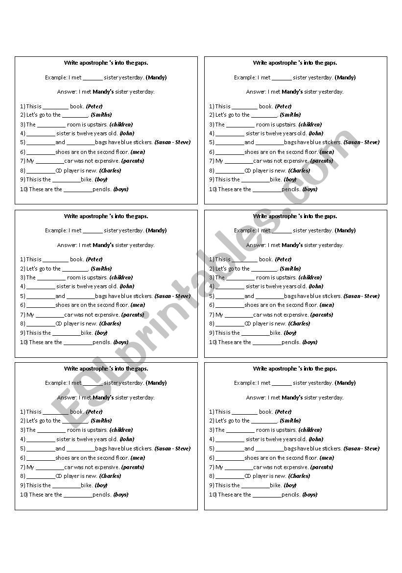 s exercises  worksheet