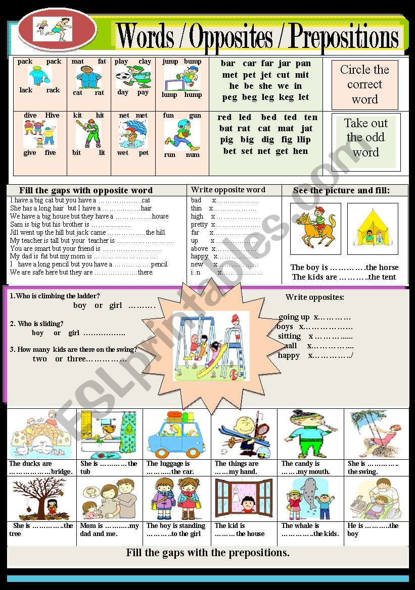 Words / Opposites / Prepositions