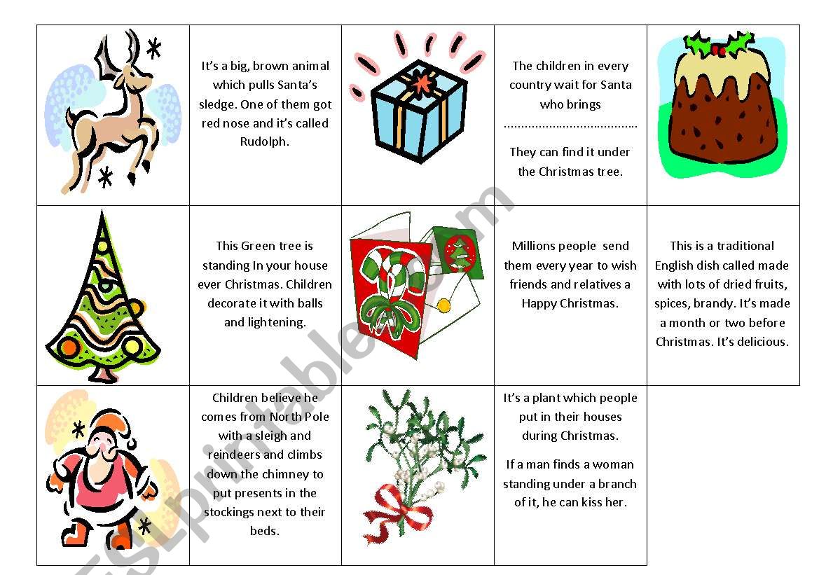 Christmas cards worksheet