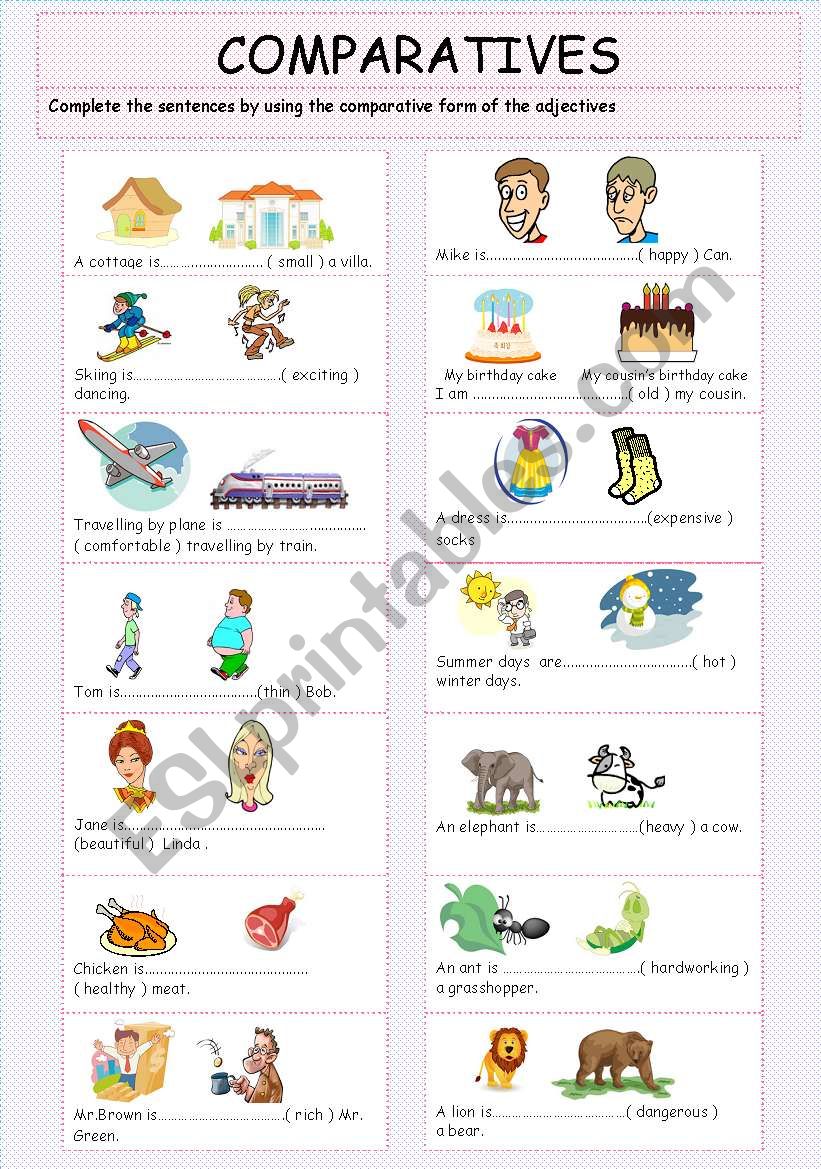 Comparatives esl. Comparatives Worksheets. Degrees of Comparison Worksheets for Kids. Comparatives speaking Cards. Comparative Superlative speaking.