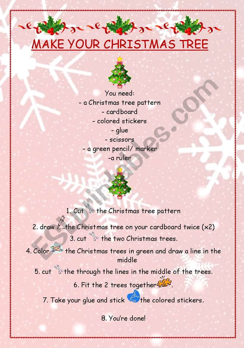MAKE YOUR OWN CHRISTMAS TREE worksheet