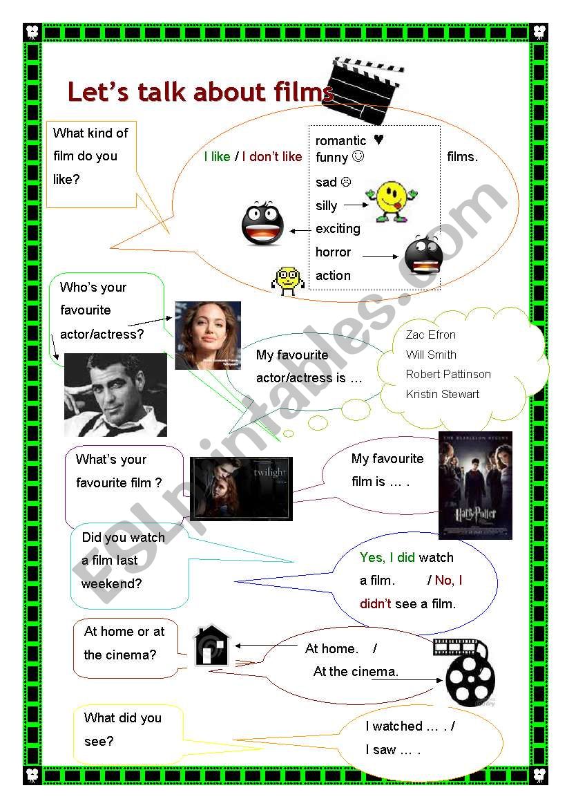 Lets talk about films! worksheet