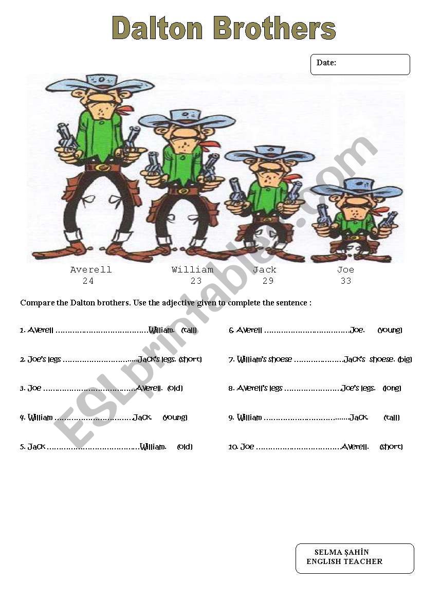 Comparatives worksheet