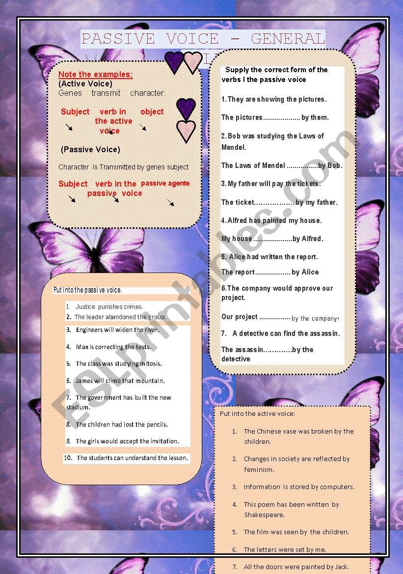 Passive voice worksheet