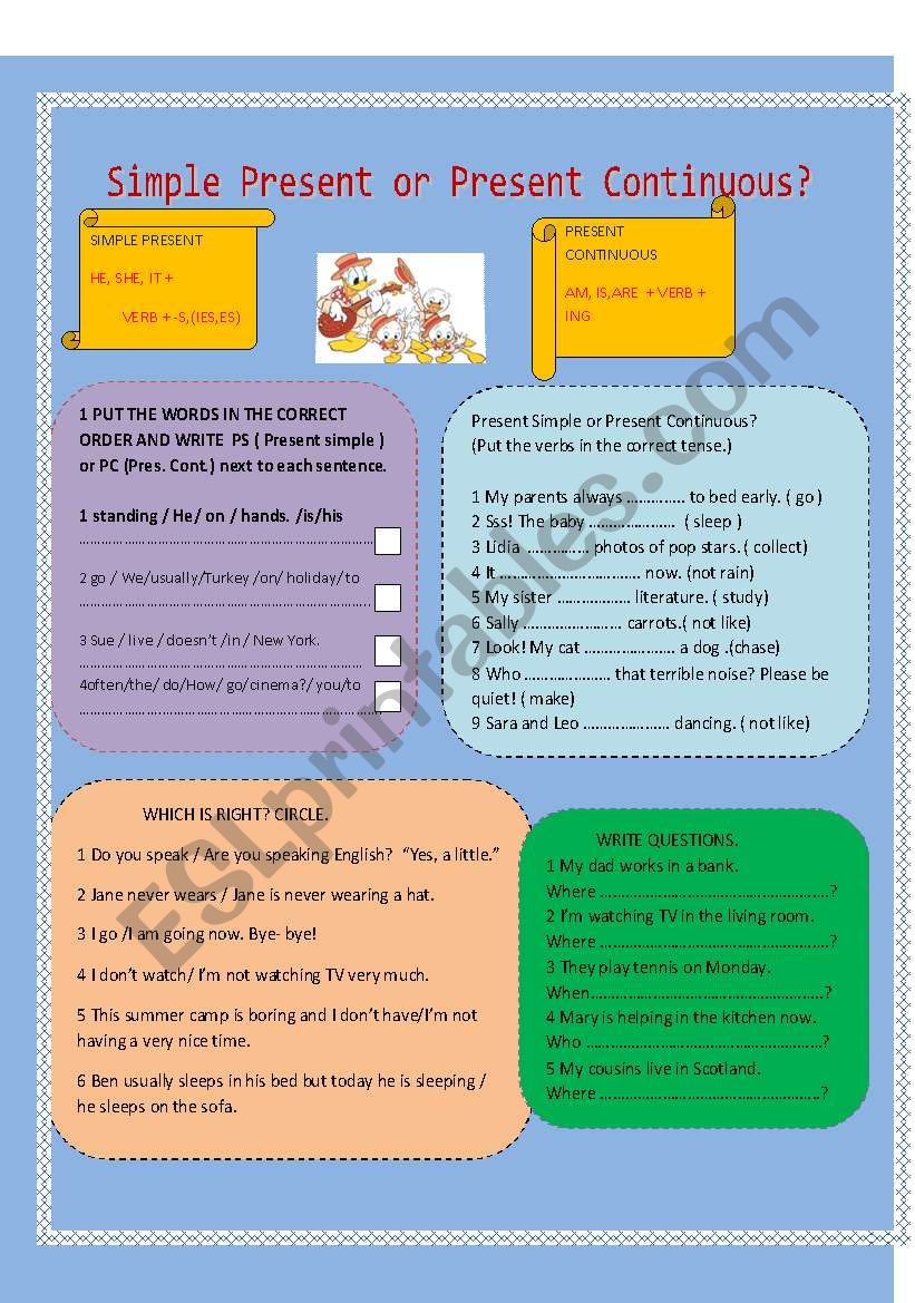 Simple Present or Present Continuous?