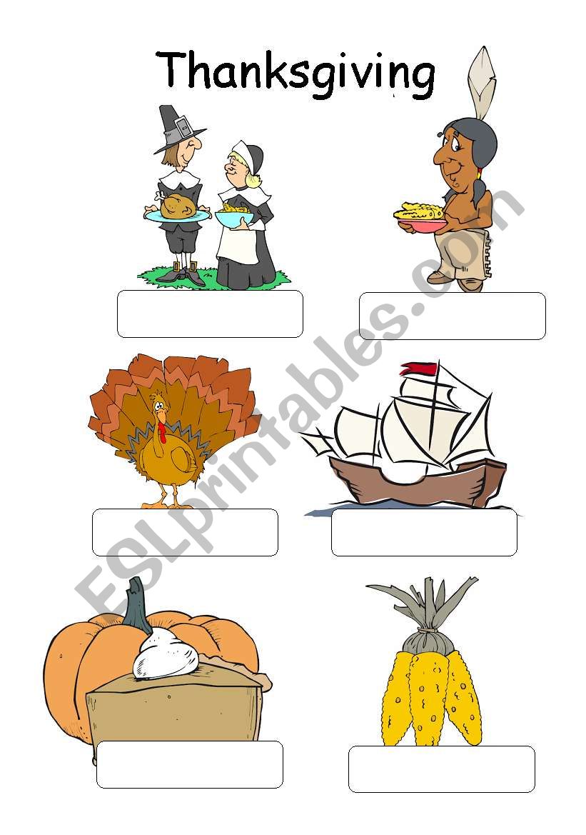 Thanksgiving Vocabulary worksheet