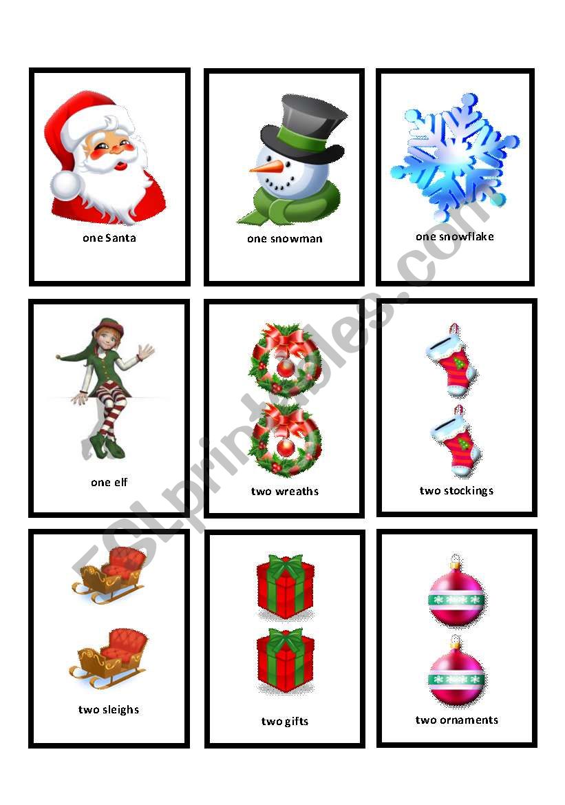 Christmas Go Fish #2 worksheet