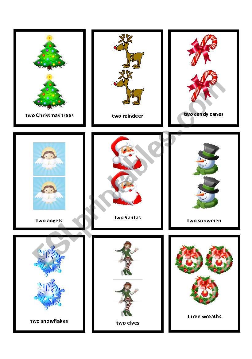 Christmas Go Fish #3 worksheet