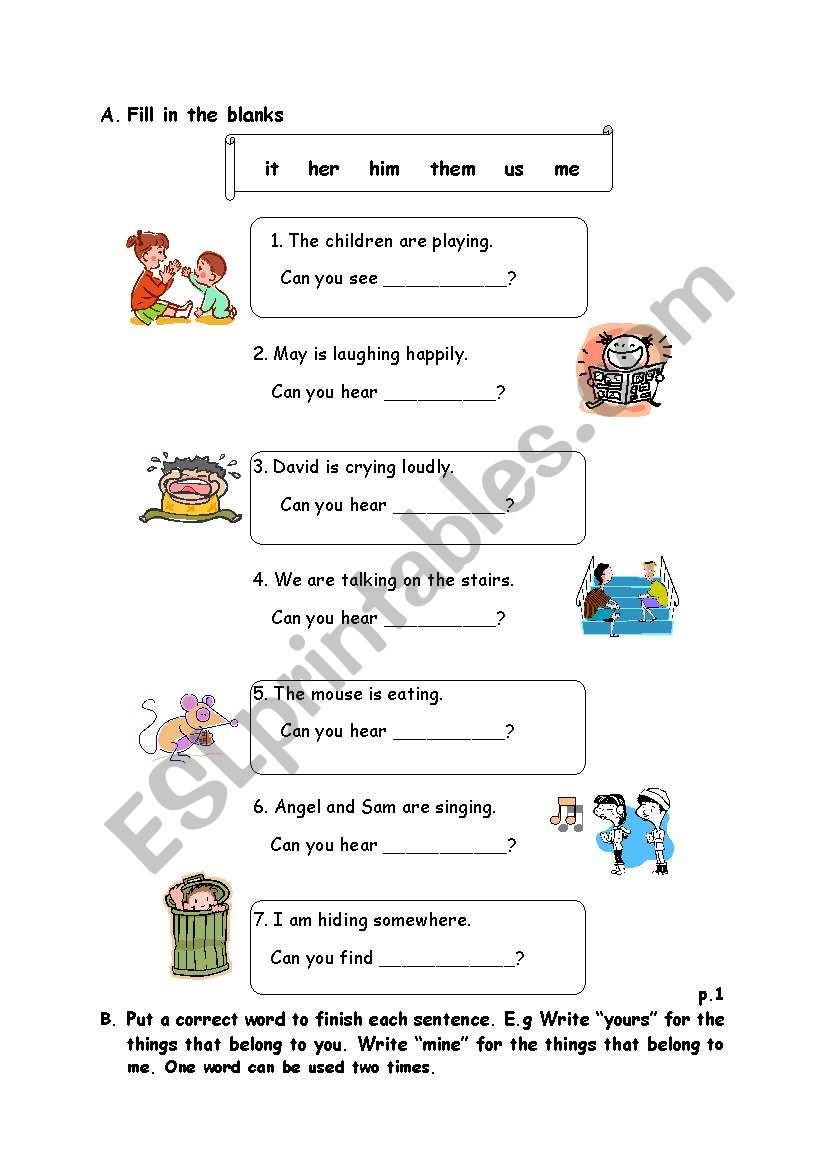Learning about pronouns ( 2 pages)