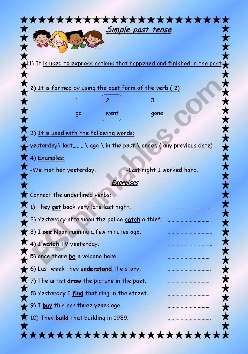 past simple tense worksheet