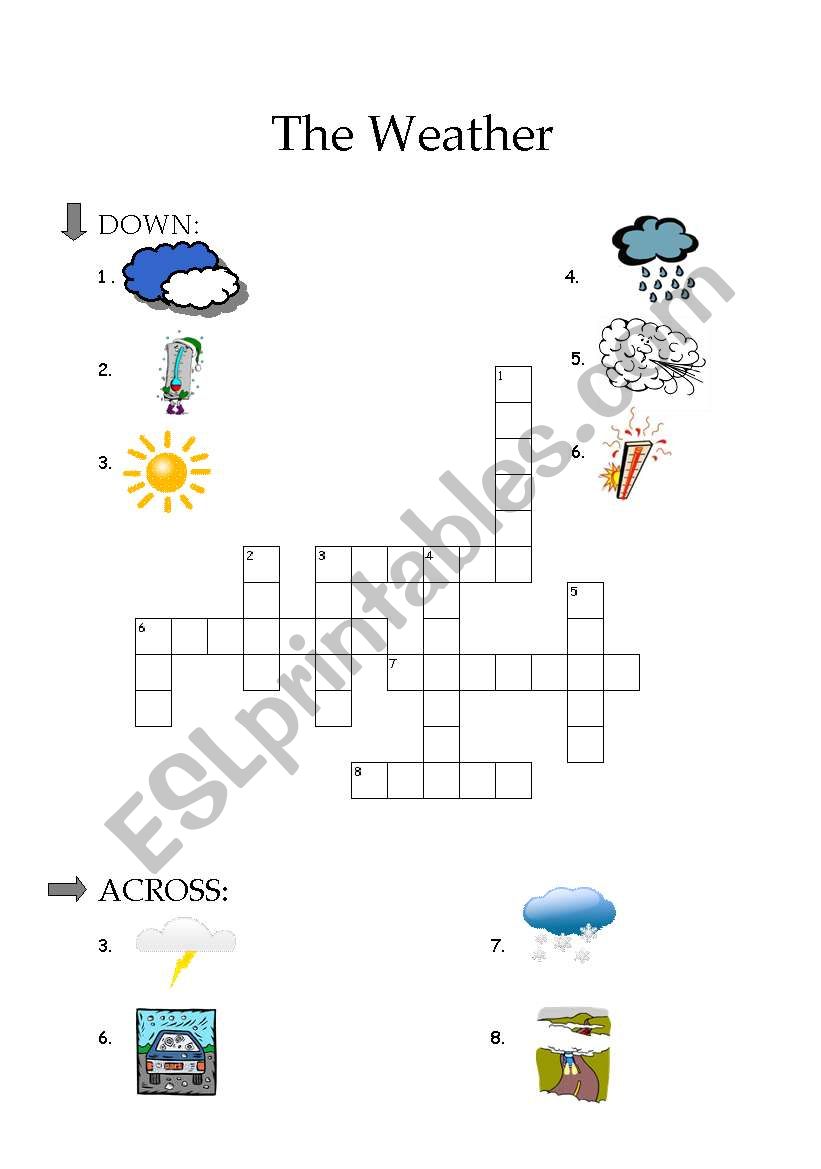 The weather - crossword worksheet