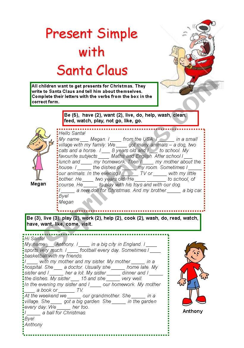 Present Simple with Santa Claus