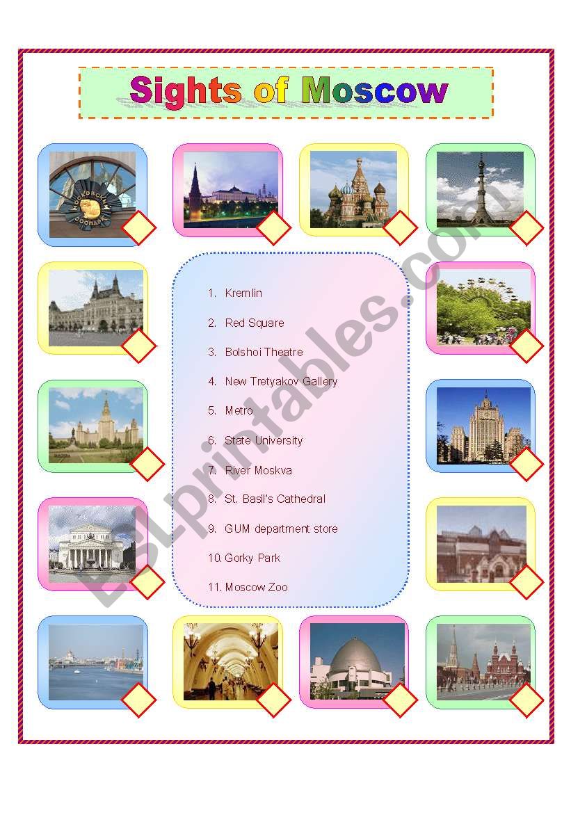 Sights of Moscow worksheet