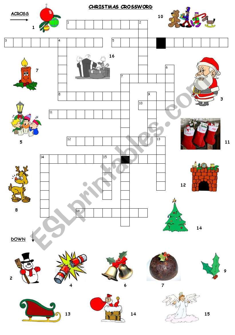 CHRISTMAS CROSSWORD worksheet