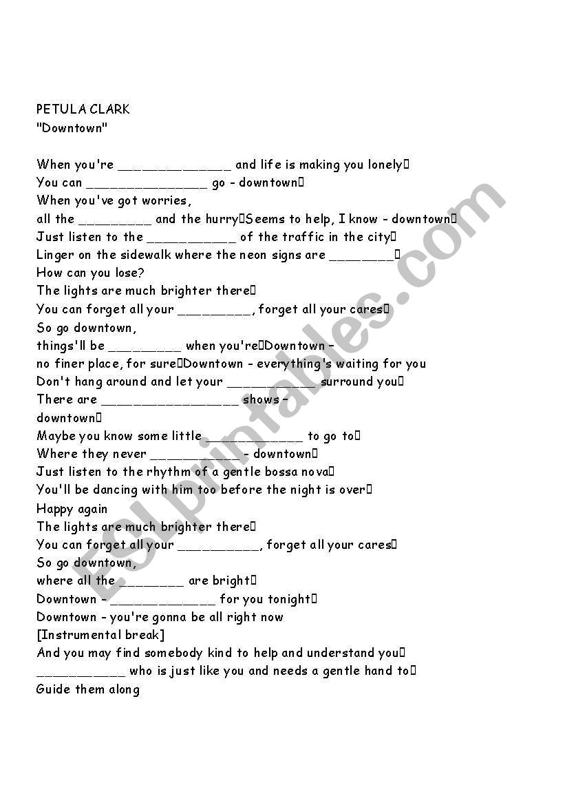 fill in the blanks songs for elementary students